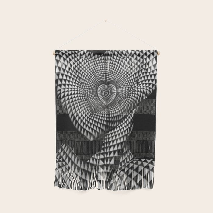 0622-JAL Heart Shape Pattern on Breasts and Nude Body Abstracted by Optical Patten Wall Hanging
