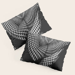 0622-JAL Heart Shape Pattern on Breasts and Nude Body Abstracted by Optical Patten Pillow Sham