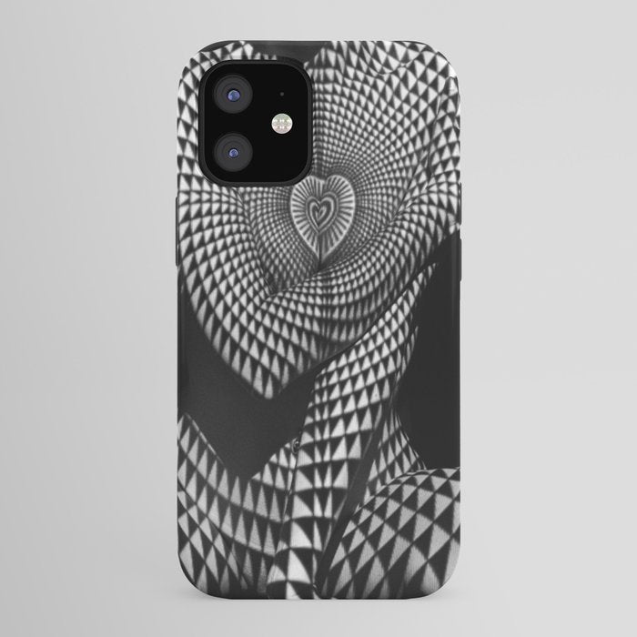 0622-JAL Heart Shape Pattern on Breasts and Nude Body Abstracted by Optical Patten iPhone Case