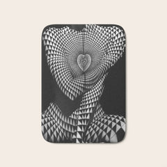 0622-JAL Heart Shape Pattern on Breasts and Nude Body Abstracted by Optical Patten Bath Mat
