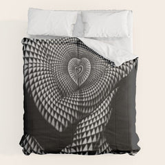 0622-JAL Heart Shape Pattern on Breasts and Nude Body Abstracted by Optical Patten Comforter