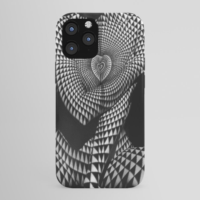 0622-JAL Heart Shape Pattern on Breasts and Nude Body Abstracted by Optical Patten iPhone Case