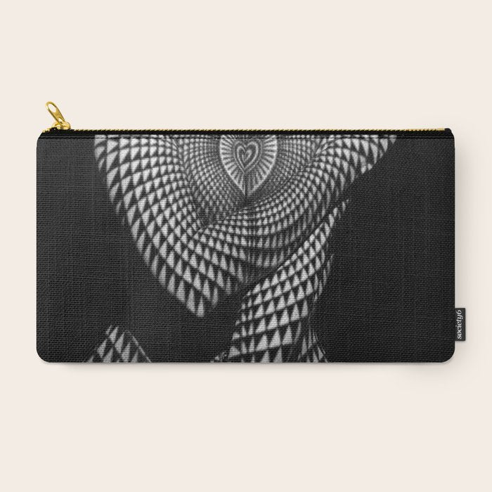 0622-JAL Heart Shape Pattern on Breasts and Nude Body Abstracted by Optical Patten Carry All Pouch