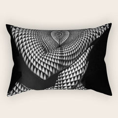 0622-JAL Heart Shape Pattern on Breasts and Nude Body Abstracted by Optical Patten Rectangular Pillow