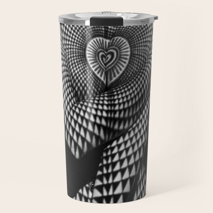 0622-JAL Heart Shape Pattern on Breasts and Nude Body Abstracted by Optical Patten Travel Mug