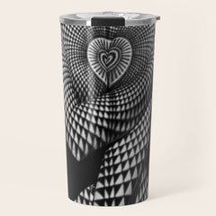 0622-JAL Heart Shape Pattern on Breasts and Nude Body Abstracted by Optical Patten Travel Mug
