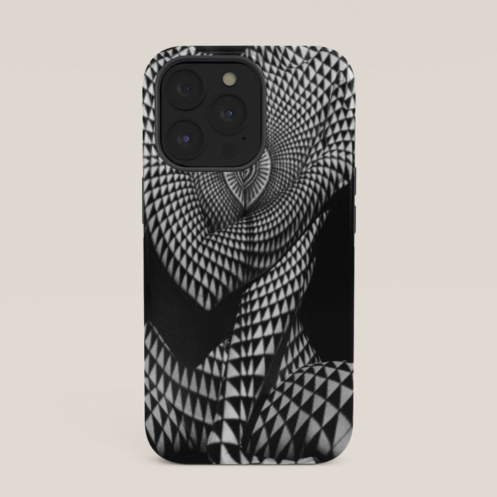 0622-JAL Heart Shape Pattern on Breasts and Nude Body Abstracted by Optical Patten iPhone Case