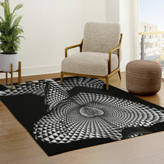 0622-JAL Heart Shape Pattern on Breasts and Nude Body Abstracted by Optical Patten Rug
