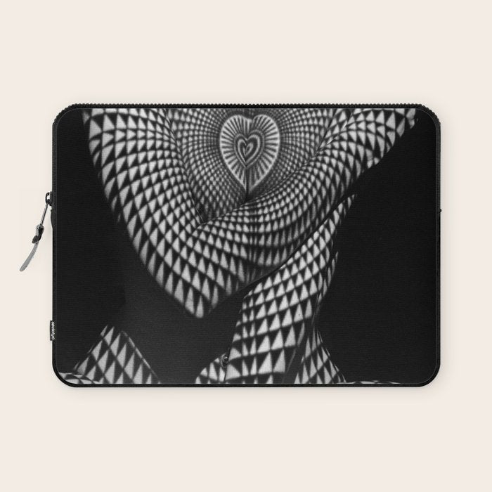 0622-JAL Heart Shape Pattern on Breasts and Nude Body Abstracted by Optical Patten Laptop Sleeve
