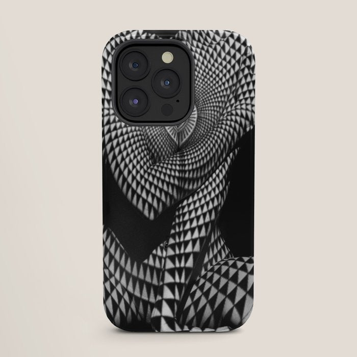 0622-JAL Heart Shape Pattern on Breasts and Nude Body Abstracted by Optical Patten iPhone Case