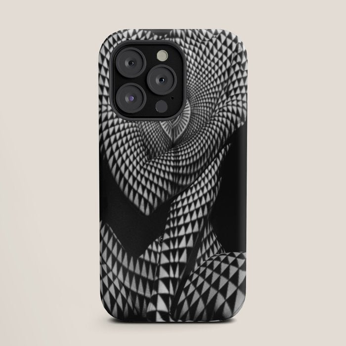 0622-JAL Heart Shape Pattern on Breasts and Nude Body Abstracted by Optical Patten iPhone Case