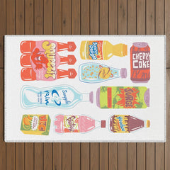 90s Drinks Outdoor Rug