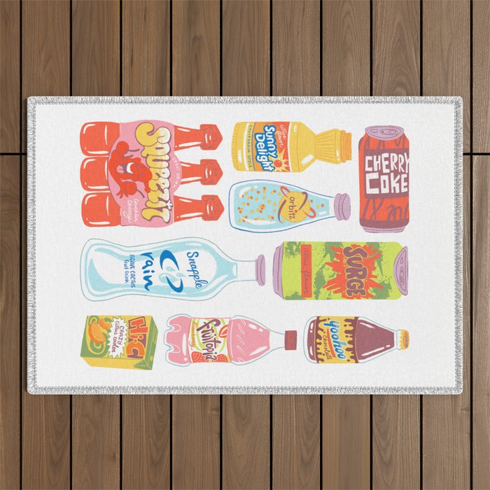 90s Drinks Outdoor Rug