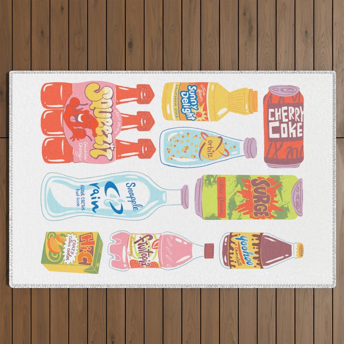 90s Drinks Outdoor Rug
