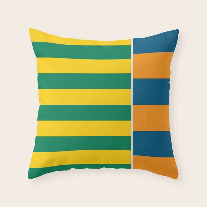 1970s Retro Stripes Throw Pillow