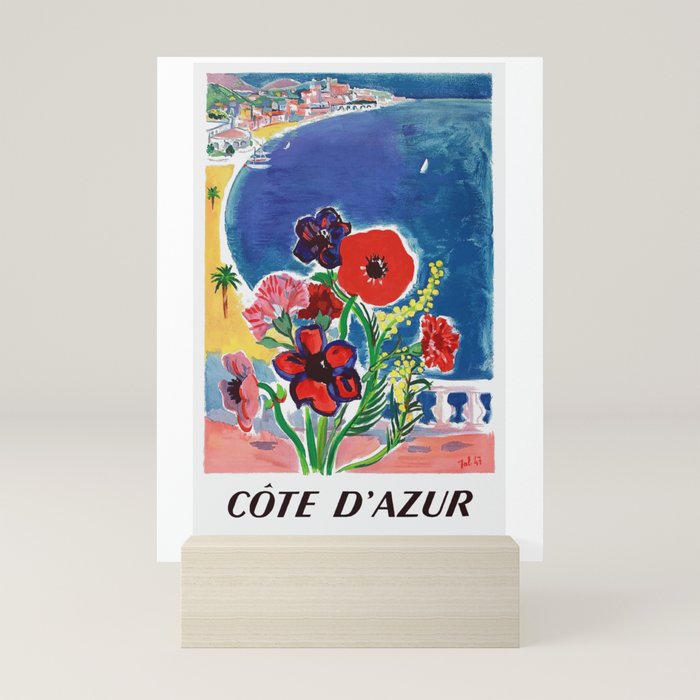 1947 FRANCE Cote d'Azur Travel Poster Mini Art Print