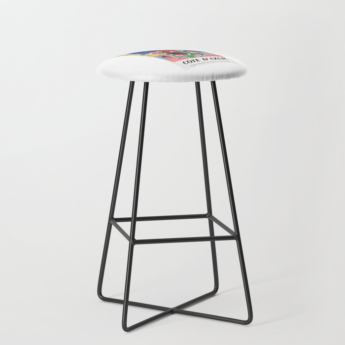 1947 FRANCE Cote d'Azur Travel Poster Stool