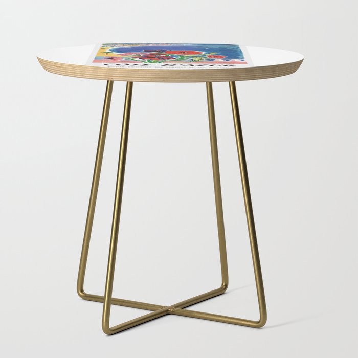 1947 FRANCE Cote d'Azur Travel Poster Side Table