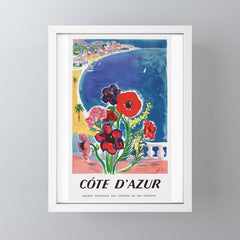 1947 FRANCE Cote d'Azur Travel Poster Mini Art Print