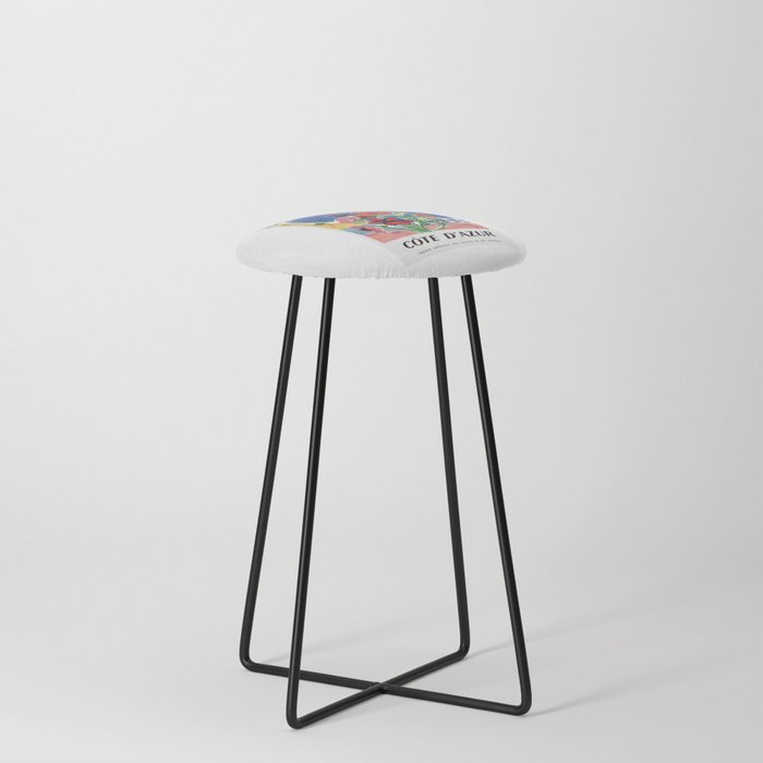 1947 FRANCE Cote d'Azur Travel Poster Stool
