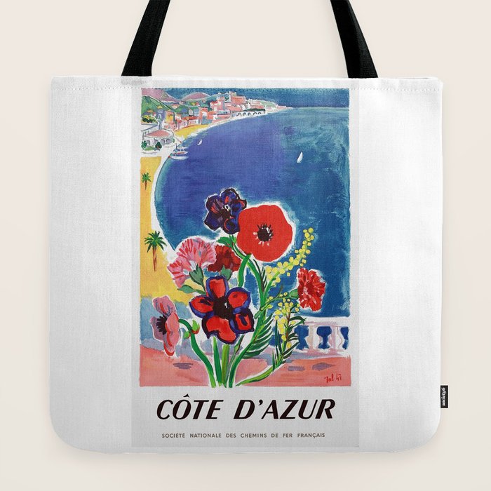 1947 FRANCE Cote d'Azur Travel Poster Tote Bag
