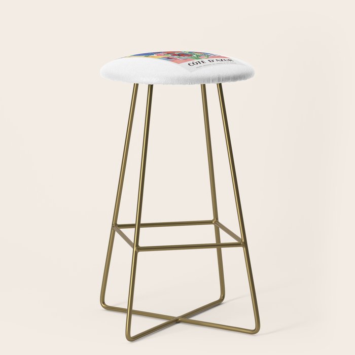 1947 FRANCE Cote d'Azur Travel Poster Stool