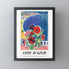 1947 FRANCE Cote d'Azur Travel Poster Mini Art Print