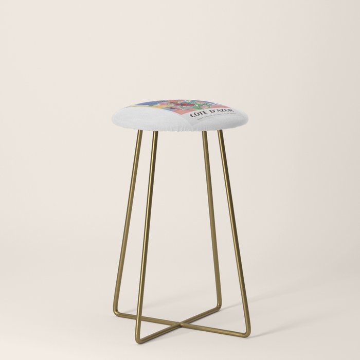 1947 FRANCE Cote d'Azur Travel Poster Stool