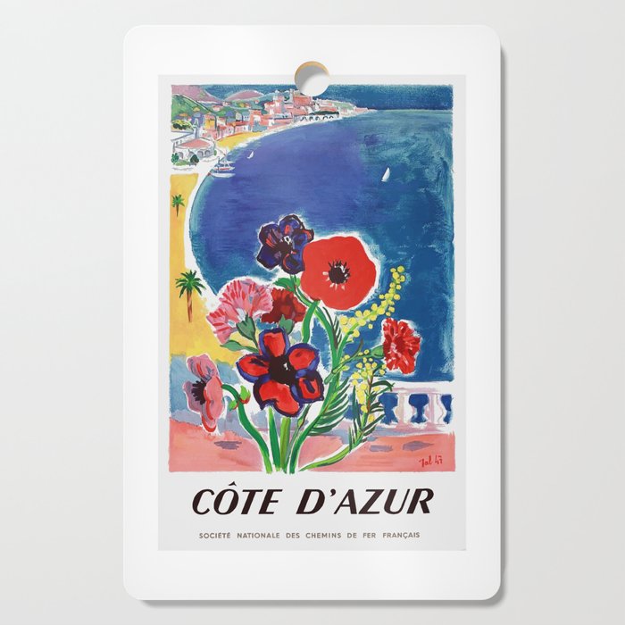 1947 FRANCE Cote d'Azur Travel Poster Cutting Board
