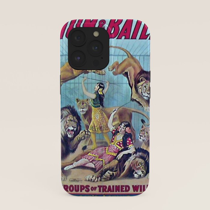 1910 Barnum & Bailey Circus Dancing Lions - M'lle Adgi's Acting Vintage Poster iPhone Case