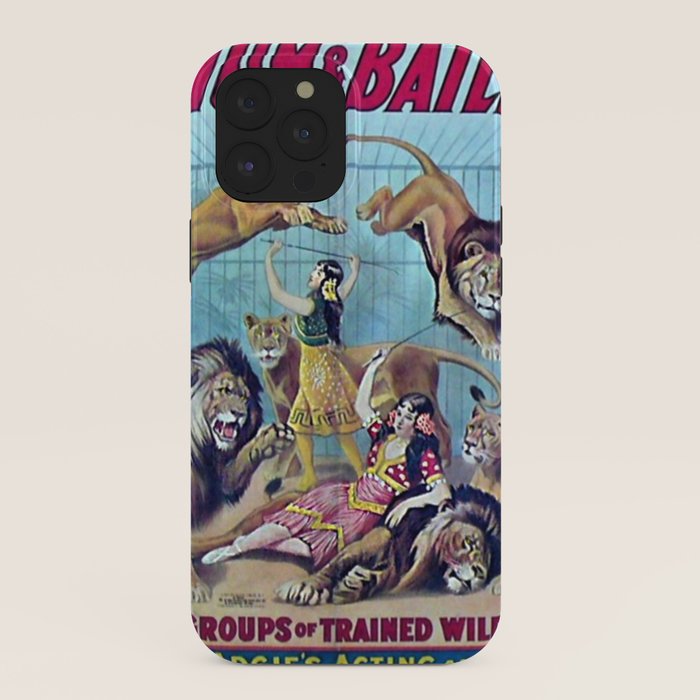 1910 Barnum & Bailey Circus Dancing Lions - M'lle Adgi's Acting Vintage Poster iPhone Case