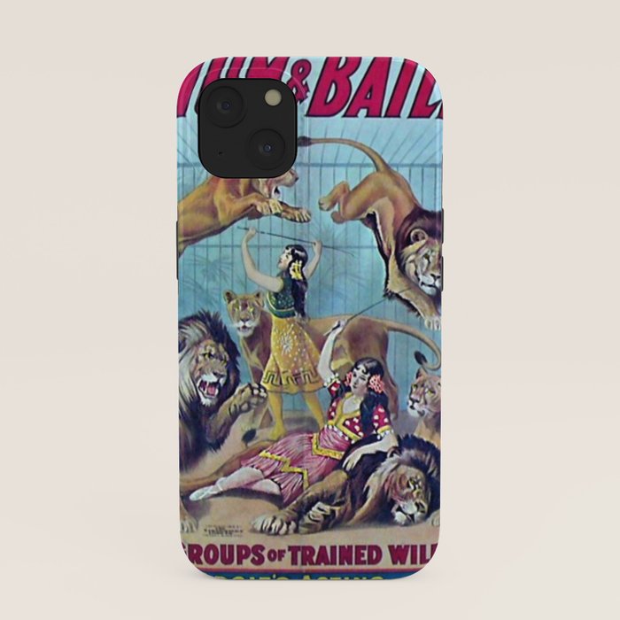 1910 Barnum & Bailey Circus Dancing Lions - M'lle Adgi's Acting Vintage Poster iPhone Case