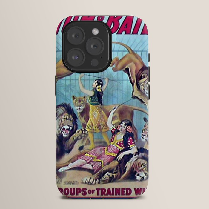 1910 Barnum & Bailey Circus Dancing Lions - M'lle Adgi's Acting Vintage Poster iPhone Case