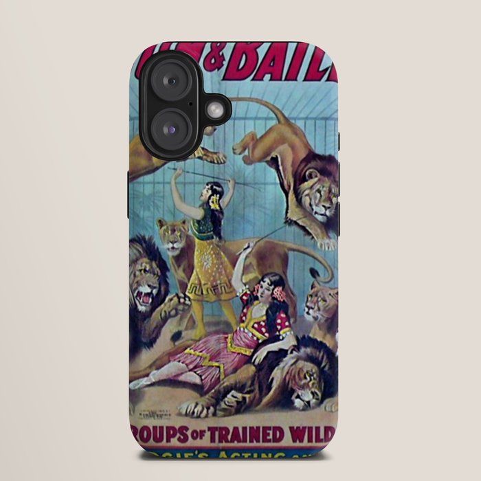 1910 Barnum & Bailey Circus Dancing Lions - M'lle Adgi's Acting Vintage Poster iPhone Case
