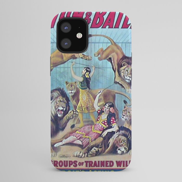 1910 Barnum & Bailey Circus Dancing Lions - M'lle Adgi's Acting Vintage Poster iPhone Case