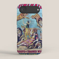1910 Barnum & Bailey Circus Dancing Lions - M'lle Adgi's Acting Vintage Poster iPhone Case