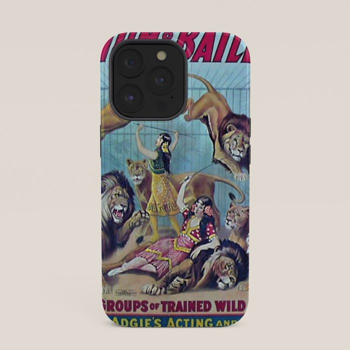 1910 Barnum & Bailey Circus Dancing Lions - M'lle Adgi's Acting Vintage Poster iPhone Case