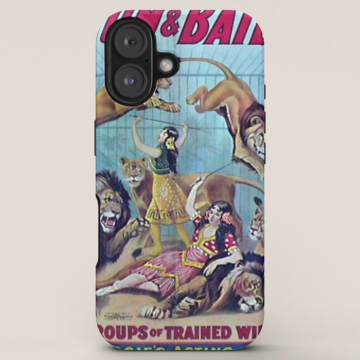 1910 Barnum & Bailey Circus Dancing Lions - M'lle Adgi's Acting Vintage Poster iPhone Case
