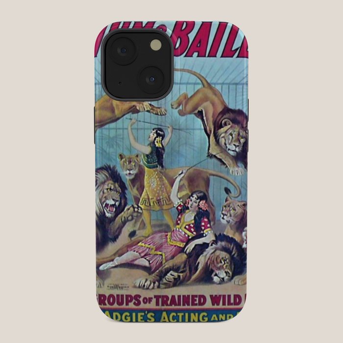 1910 Barnum & Bailey Circus Dancing Lions - M'lle Adgi's Acting Vintage Poster iPhone Case