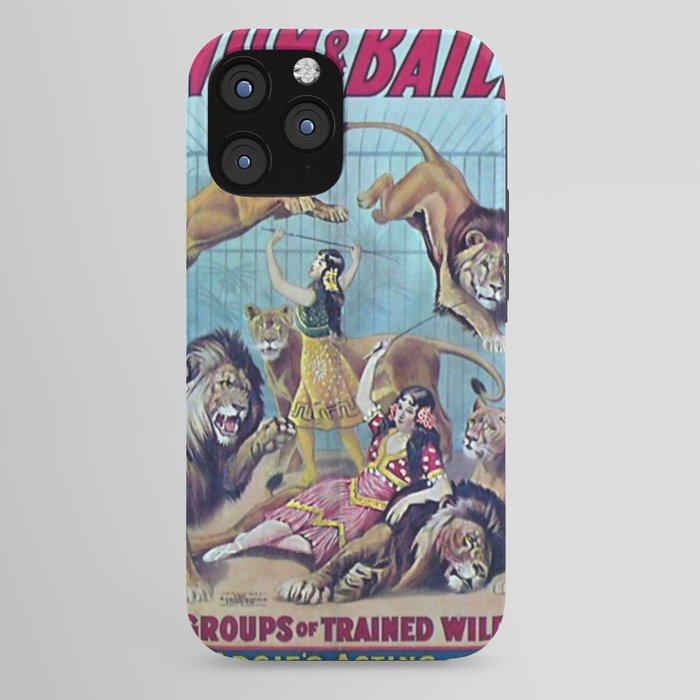 1910 Barnum & Bailey Circus Dancing Lions - M'lle Adgi's Acting Vintage Poster iPhone Case