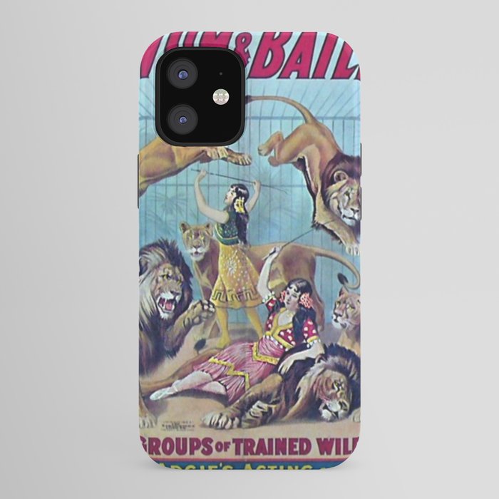1910 Barnum & Bailey Circus Dancing Lions - M'lle Adgi's Acting Vintage Poster iPhone Case