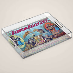 1910 Barnum & Bailey Circus Dancing Lions - M'lle Adgi's Acting Vintage Poster Acrylic Tray