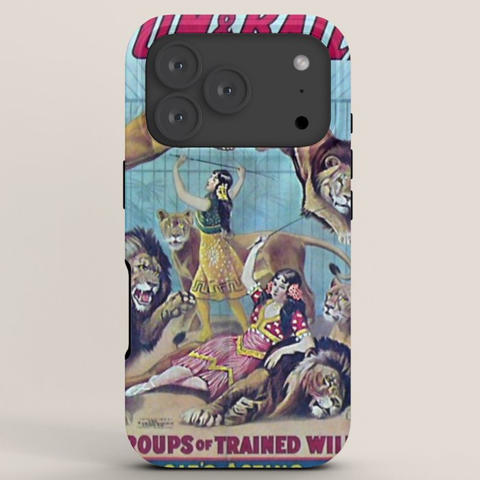 1910 Barnum & Bailey Circus Dancing Lions - M'lle Adgi's Acting Vintage Poster iPhone Case