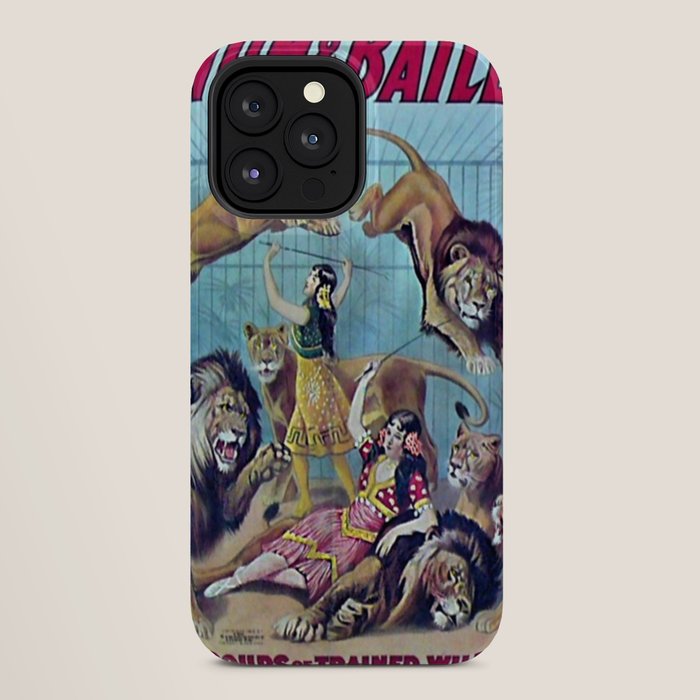 1910 Barnum & Bailey Circus Dancing Lions - M'lle Adgi's Acting Vintage Poster iPhone Case