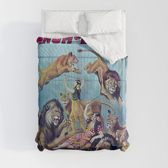 1910 Barnum & Bailey Circus Dancing Lions - M'lle Adgi's Acting Vintage Poster Duvet Cover