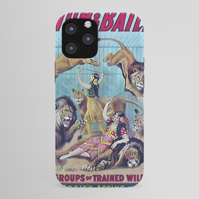 1910 Barnum & Bailey Circus Dancing Lions - M'lle Adgi's Acting Vintage Poster iPhone Case