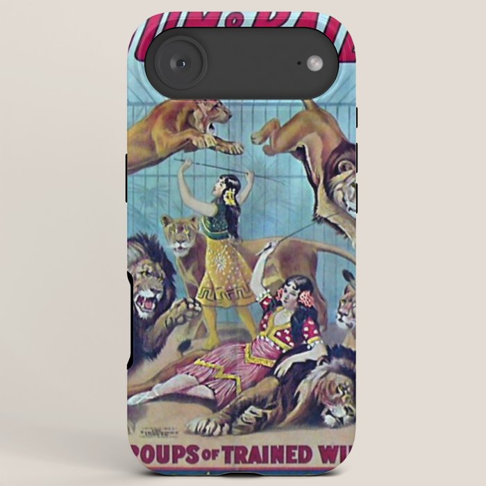 1910 Barnum & Bailey Circus Dancing Lions - M'lle Adgi's Acting Vintage Poster iPhone Case