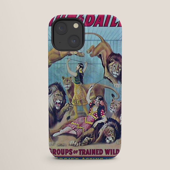 1910 Barnum & Bailey Circus Dancing Lions - M'lle Adgi's Acting Vintage Poster iPhone Case