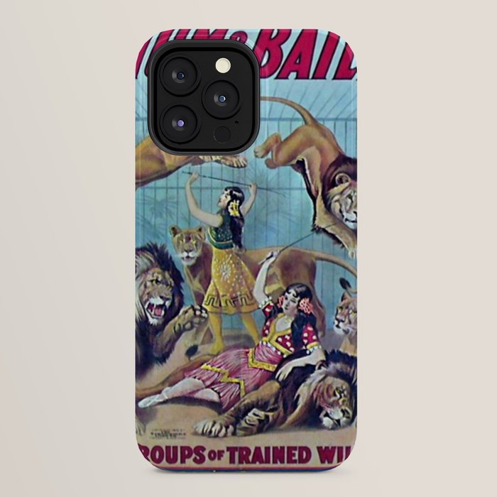 1910 Barnum & Bailey Circus Dancing Lions - M'lle Adgi's Acting Vintage Poster iPhone Case