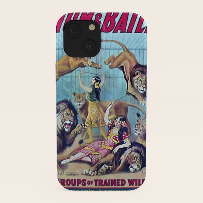 1910 Barnum & Bailey Circus Dancing Lions - M'lle Adgi's Acting Vintage Poster iPhone Case